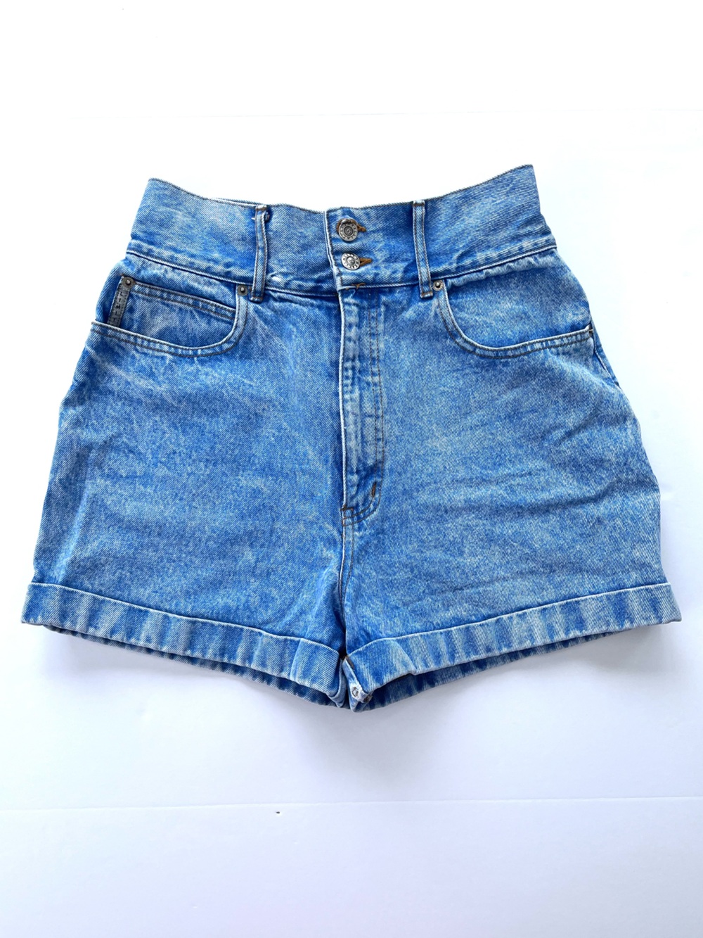 Vintage 90s Limited Jeans Light Wash Jean Shorts High Waist Acid Wash Cotton Med